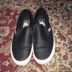 Black Leather Vans for Sale 😍